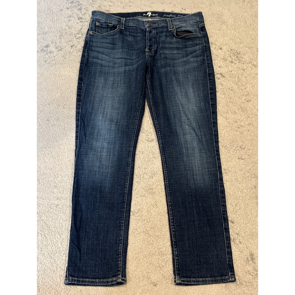 7 For All Mankind Josefina Skinny Boyfriend Jeans Dark Wash Size 28